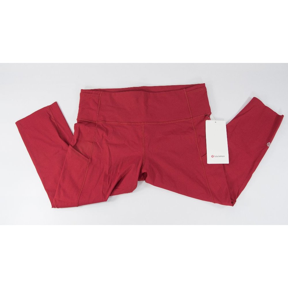 Lululemon Red Fast Free Cropped Pocket leggings 12